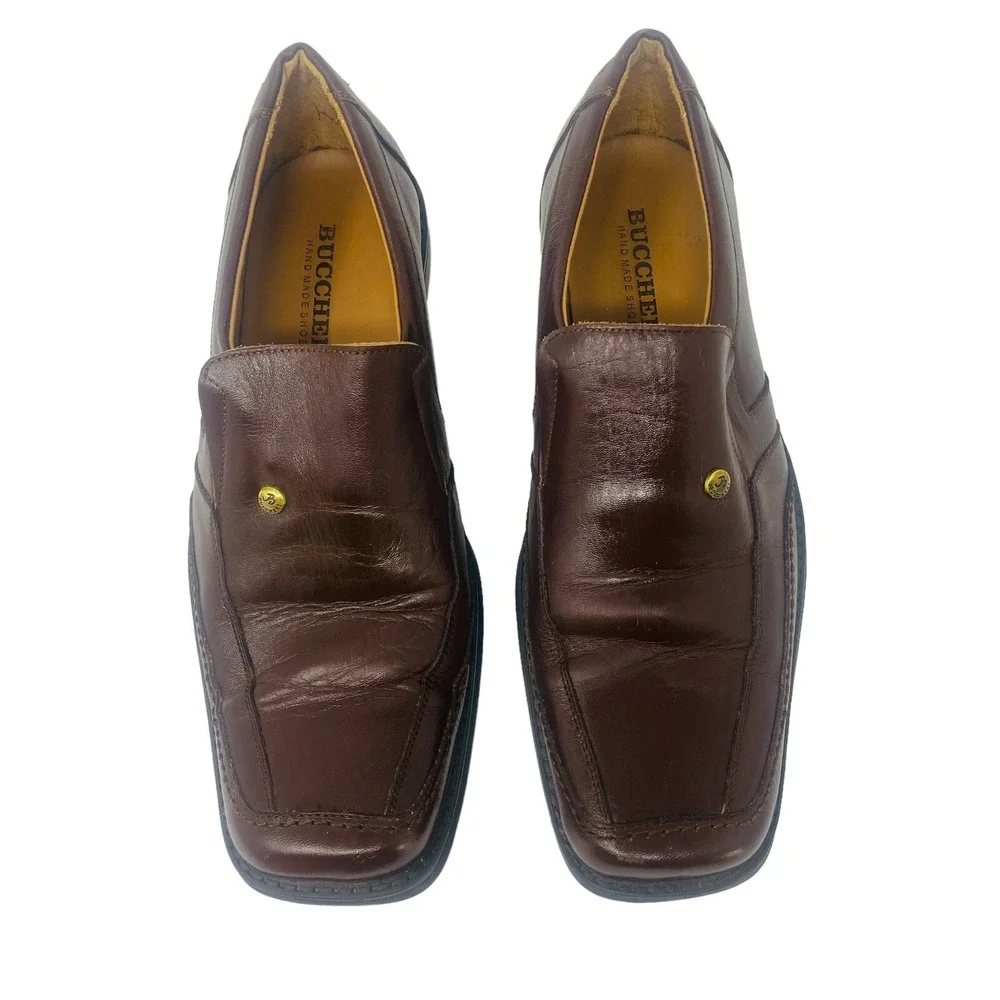 BUCCHERI  Handmade SHOES LOAFERS Men's  US SZ 9‎ EU 40 Brown Leather